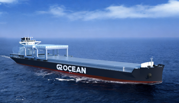 Illustration of a new open hatch gantry crane ship